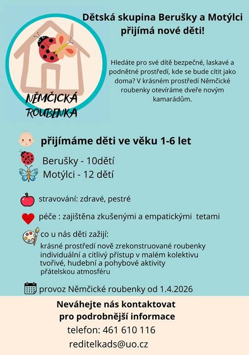 Pozvánka do dětské skupinky v obci Němčice